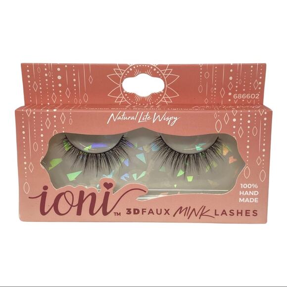 Ioni Natural Light Wispy 3D Faux Mink Lashes Handmade 3 Sets Of Lashes & 1 Glue - Picture 2 of 8